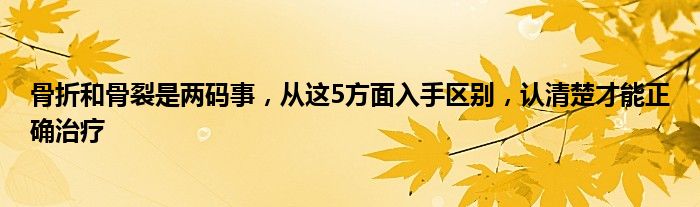 骨折和骨裂是两码事，从这5方面入手区别，认清楚才能正确治疗