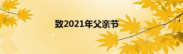 致2021年父亲节