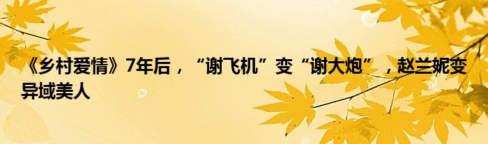 《乡村爱情》7年后，“谢飞机”变“谢大炮”，赵兰妮变异域美人