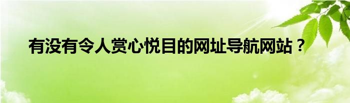 有没有令人赏心悦目的网址导航网站？