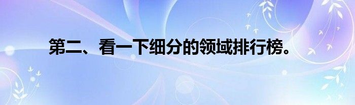 第二、看一下细分的领域排行榜。