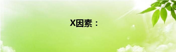 X因素：