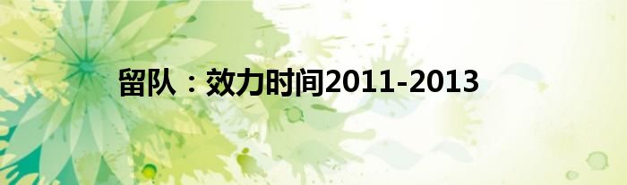 留队：效力时间2011-2013