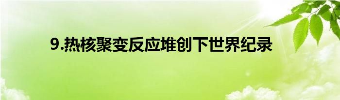 9.热核聚变反应堆创下世界纪录