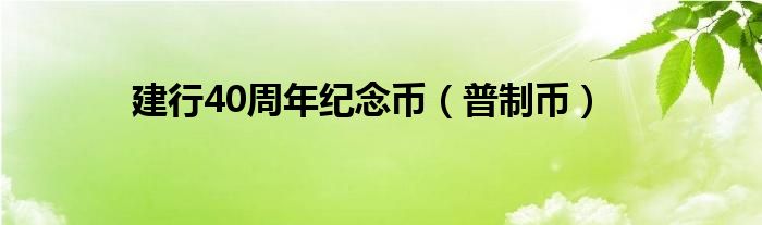 建行40周年纪念币（普制币）