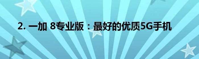 2. 一加 8专业版：最好的优质5G手机