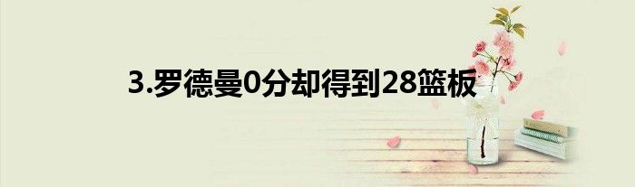 3.罗德曼0分却得到28篮板