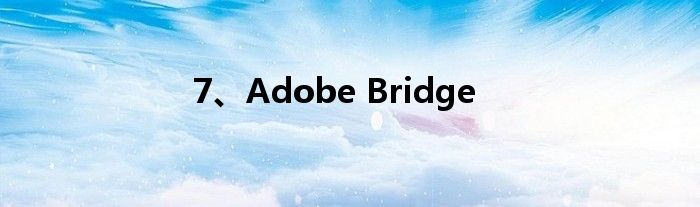 7、Adobe Bridge