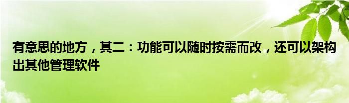 有意思的地方，其二：功能可以随时按需而改，还可以架构出其他管理软件