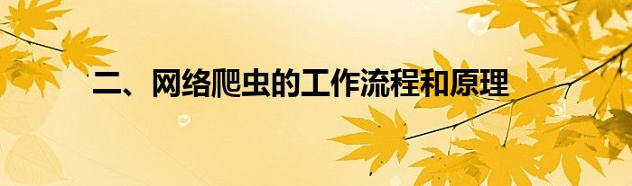 二、网络爬虫的工作流程和原理