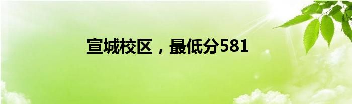 宣城校区，最低分581