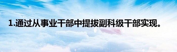 1.通过从事业干部中提拔副科级干部实现。