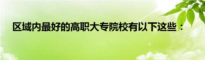 区域内最好的高职大专院校有以下这些：