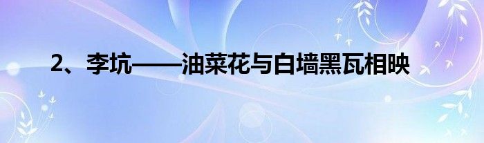 2、李坑——油菜花与白墙黑瓦相映