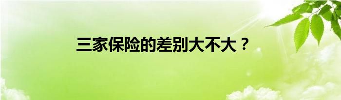 三家保险的差别大不大？