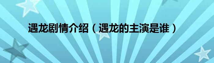 遇龙剧情介绍（遇龙的主演是谁）