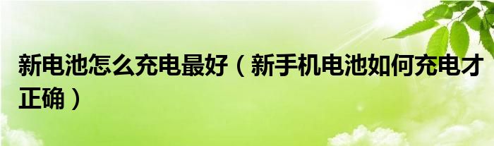 新电池怎么充电最好（新手机电池如何充电才正确）