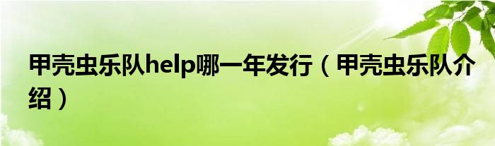 甲壳虫乐队help哪一年发行（甲壳虫乐队介绍）