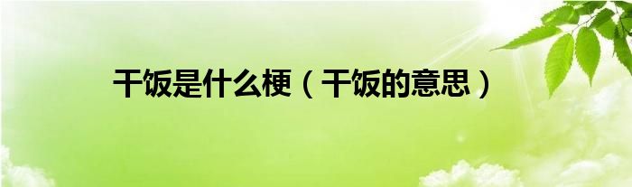 干饭是什么梗（干饭的意思）