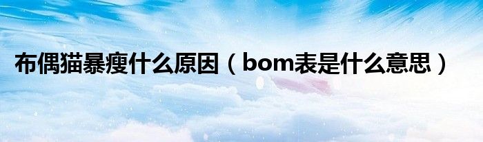 布偶猫暴瘦什么原因（bom表是什么意思）