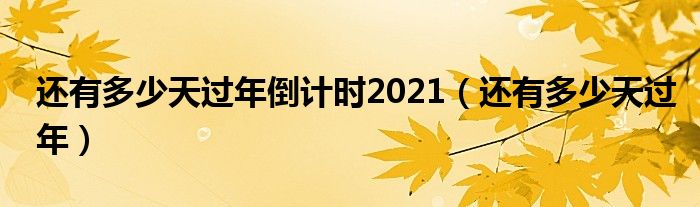 还有多少天过年倒计时2021（还有多少天过年）