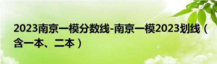 2023南京一模分数线-南京一模2023划线（含一本、二本）