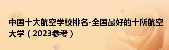 中国十大航空学校排名-全国最好的十所航空大学（2023参考）