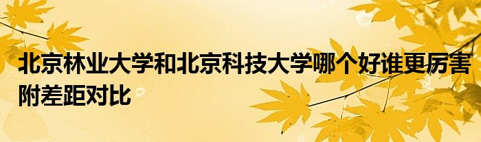 北京林业大学和北京科技大学哪个好谁更厉害附差距对比