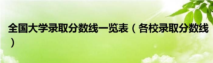 全国大学录取分数线一览表（各校录取分数线）