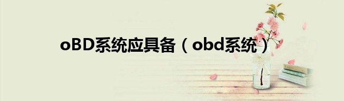 oBD系统应具备（obd系统）