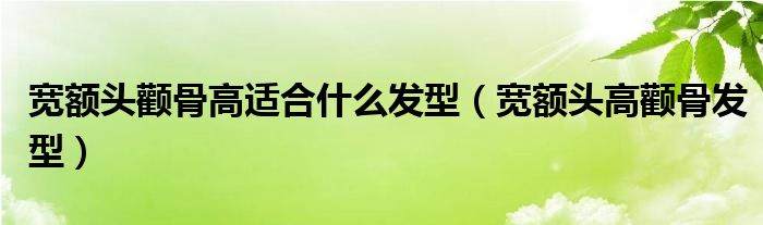 宽额头颧骨高适合什么发型（宽额头高颧骨发型）