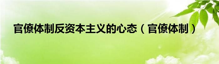 官僚体制反资本主义的心态（官僚体制）