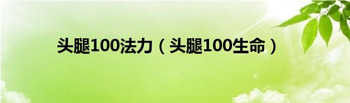 头腿100法力（头腿100生命）