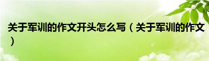 关于军训的作文开头怎么写（关于军训的作文）