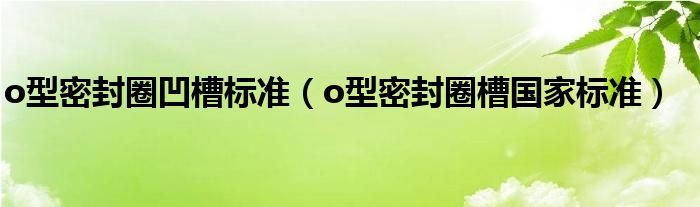 o型密封圈凹槽标准（o型密封圈槽国家标准）