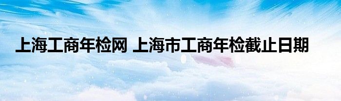 上海工商年检网 上海市工商年检截止日期