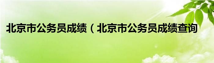 北京市公务员成绩（北京市公务员成绩查询