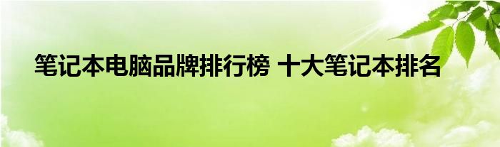 笔记本电脑品牌排行榜 十大笔记本排名