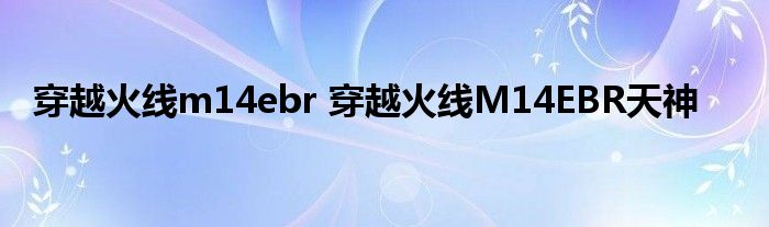 穿越火线m14ebr 穿越火线M14EBR天神