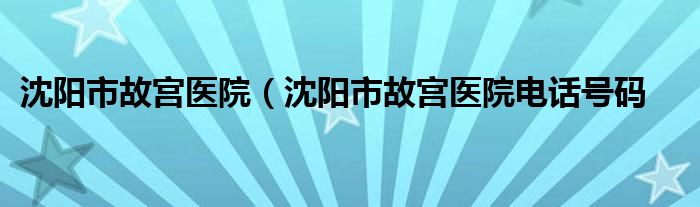 沈阳市故宫医院（沈阳市故宫医院电话号码