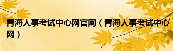 青海人事考试中心网官网（青海人事考试中心网）