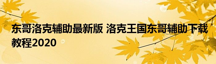 东哥洛克辅助最新版 洛克王国东哥辅助下载教程2020