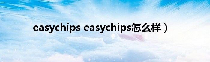 easychips easychips怎么样）