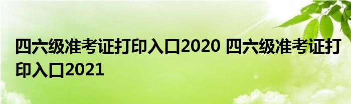 四六级准考证打印入口2020 四六级准考证打印入口2021