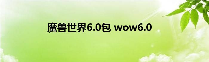 魔兽世界6.0包 wow6.0