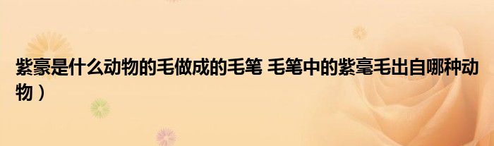 紫豪是什么动物的毛做成的毛笔 毛笔中的紫毫毛出自哪种动物）