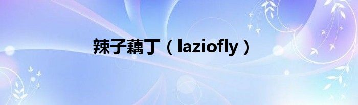 辣子藕丁（laziofly）