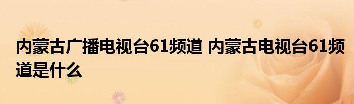 内蒙古广播电视台61频道 内蒙古电视台61频道是什么