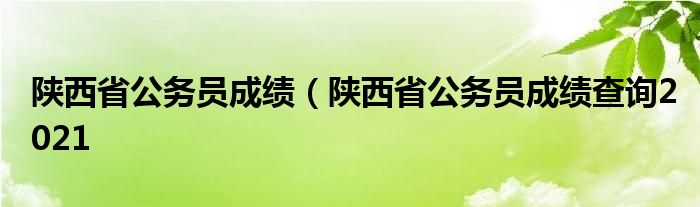 陕西省公务员成绩（陕西省公务员成绩查询2021