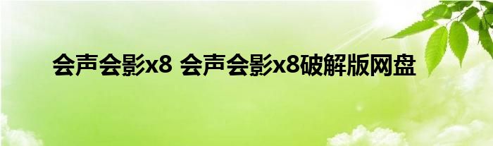 会声会影x8 会声会影x8破解版网盘